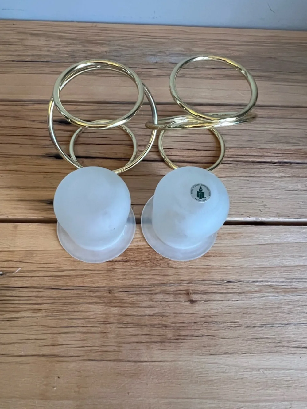 PartyLite Gold Spiral Tea Light Holders with Frosted Glass - Picture 6 of 8